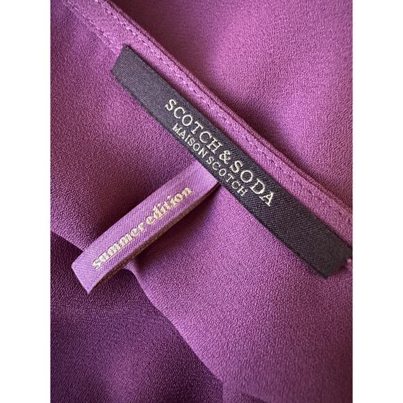 Scotch & Soda Mauve Blouse Womens Medium Pink Wrap Front Elegant Work Feminine - Picture 4 of 16